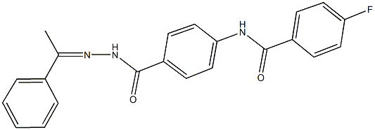 4-fluoro-N-(4-{[2-(1-phenylethylidene)hydrazino]carbonyl}phenyl)benzamide Structure