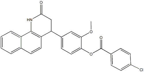 2-methoxy-4-(2-oxo-1,2,3,4-tetrahydrobenzo[h]quinolin-4-yl)phenyl 4-chlorobenzoate 化学構造式