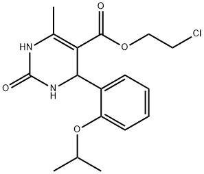 2-chloroethyl 4-(2-isopropoxyphenyl)-6-methyl-2-oxo-1,2,3,4-tetrahydro-5-pyrimidinecarboxylate 化学構造式