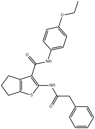 N-(4-ethoxyphenyl)-2-[(phenylacetyl)amino]-5,6-dihydro-4H-cyclopenta[b]thiophene-3-carboxamide Struktur