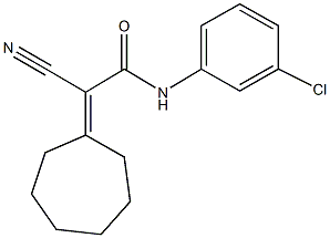 N-(3-chlorophenyl)-2-cyano-2-cycloheptylideneacetamide 化学構造式