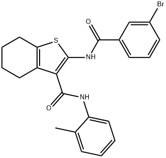 2-[(3-bromobenzoyl)amino]-N-(2-methylphenyl)-4,5,6,7-tetrahydro-1-benzothiophene-3-carboxamide,329067-41-6,结构式