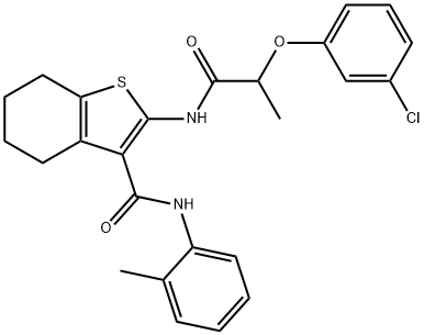 329067-42-7 2-{[2-(3-chlorophenoxy)propanoyl]amino}-N-(2-methylphenyl)-4,5,6,7-tetrahydro-1-benzothiophene-3-carboxamide