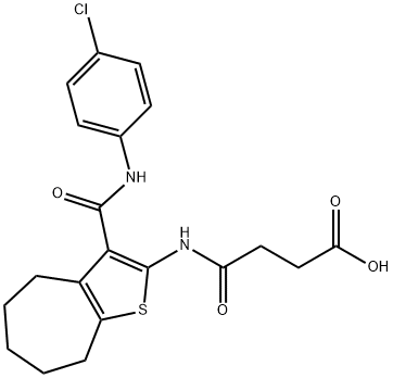 4-({3-[(4-chloroanilino)carbonyl]-5,6,7,8-tetrahydro-4H-cyclohepta[b]thien-2-yl}amino)-4-oxobutanoic acid Structure