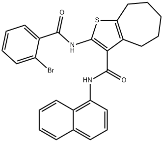 2-[(2-bromobenzoyl)amino]-N-(1-naphthyl)-5,6,7,8-tetrahydro-4H-cyclohepta[b]thiophene-3-carboxamide,329067-51-8,结构式