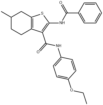2-(benzoylamino)-N-(4-ethoxyphenyl)-6-methyl-4,5,6,7-tetrahydro-1-benzothiophene-3-carboxamide Structure