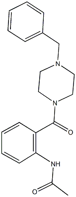 N-{2-[(4-benzyl-1-piperazinyl)carbonyl]phenyl}acetamide Structure