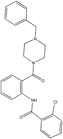 N-{2-[(4-benzyl-1-piperazinyl)carbonyl]phenyl}-2-chlorobenzamide Structure