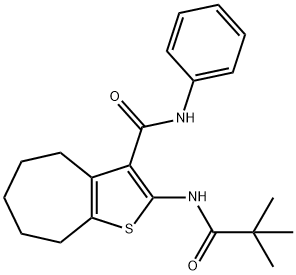 2-[(2,2-dimethylpropanoyl)amino]-N-phenyl-5,6,7,8-tetrahydro-4H-cyclohepta[b]thiophene-3-carboxamide,329068-45-3,结构式