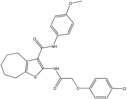 2-{[(4-chlorophenoxy)acetyl]amino}-N-(4-methoxyphenyl)-5,6,7,8-tetrahydro-4H-cyclohepta[b]thiophene-3-carboxamide Structure