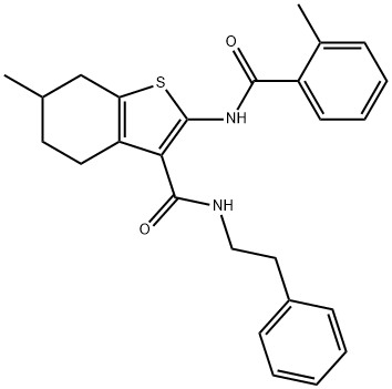 6-methyl-2-[(2-methylbenzoyl)amino]-N-(2-phenylethyl)-4,5,6,7-tetrahydro-1-benzothiophene-3-carboxamide|