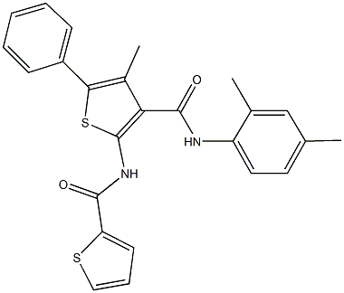 N-{3-[(2,4-dimethylanilino)carbonyl]-4-methyl-5-phenyl-2-thienyl}-2-thiophenecarboxamide Structure