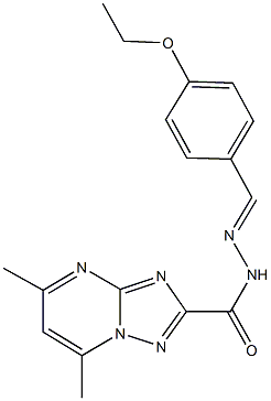 N'-(4-ethoxybenzylidene)-5,7-dimethyl[1,2,4]triazolo[1,5-a]pyrimidine-2-carbohydrazide Struktur