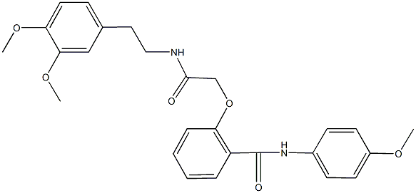 2-(2-{[2-(3,4-dimethoxyphenyl)ethyl]amino}-2-oxoethoxy)-N-(4-methoxyphenyl)benzamide Struktur