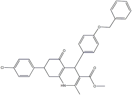 methyl 4-[4-(benzyloxy)phenyl]-7-(4-chlorophenyl)-2-methyl-5-oxo-1,4,5,6,7,8-hexahydro-3-quinolinecarboxylate,329071-95-6,结构式