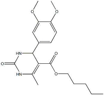 pentyl 4-(3,4-dimethoxyphenyl)-6-methyl-2-oxo-1,2,3,4-tetrahydro-5-pyrimidinecarboxylate 化学構造式