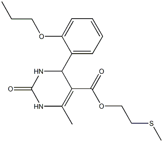 2-(methylsulfanyl)ethyl 6-methyl-2-oxo-4-(2-propoxyphenyl)-1,2,3,4-tetrahydro-5-pyrimidinecarboxylate,329073-00-9,结构式