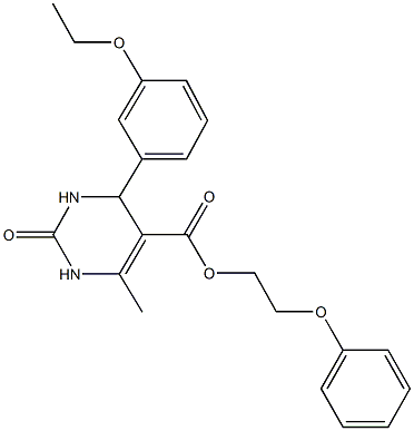 2-phenoxyethyl 4-(3-ethoxyphenyl)-6-methyl-2-oxo-1,2,3,4-tetrahydro-5-pyrimidinecarboxylate,329073-04-3,结构式
