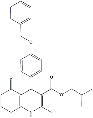isobutyl 4-[4-(benzyloxy)phenyl]-2-methyl-5-oxo-1,4,5,6,7,8-hexahydro-3-quinolinecarboxylate Struktur