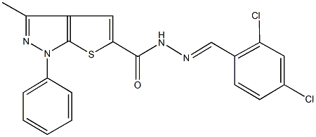 N'-(2,4-dichlorobenzylidene)-3-methyl-1-phenyl-1H-thieno[2,3-c]pyrazole-5-carbohydrazide Structure
