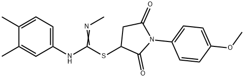 1-(4-methoxyphenyl)-2,5-dioxo-3-pyrrolidinyl N'-(3,4-dimethylphenyl)-N-methylimidothiocarbamate,329078-05-9,结构式