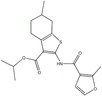 329078-09-3 isopropyl 6-methyl-2-[(2-methyl-3-furoyl)amino]-4,5,6,7-tetrahydro-1-benzothiophene-3-carboxylate