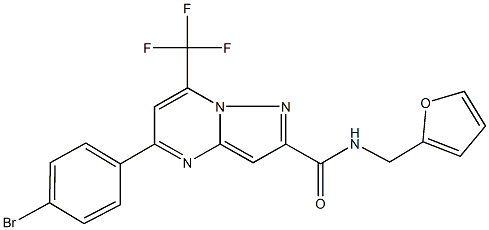 5-(4-bromophenyl)-N-(2-furylmethyl)-7-(trifluoromethyl)pyrazolo[1,5-a]pyrimidine-2-carboxamide Struktur