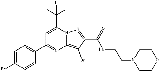 3-bromo-5-(4-bromophenyl)-N-[2-(4-morpholinyl)ethyl]-7-(trifluoromethyl)pyrazolo[1,5-a]pyrimidine-2-carboxamide Structure