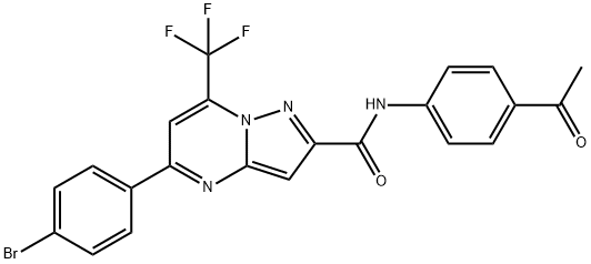 N-(4-acetylphenyl)-5-(4-bromophenyl)-7-(trifluoromethyl)pyrazolo[1,5-a]pyrimidine-2-carboxamide Structure