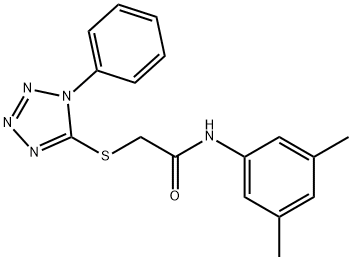 N-(3,5-dimethylphenyl)-2-[(1-phenyl-1H-tetraazol-5-yl)sulfanyl]acetamide 结构式