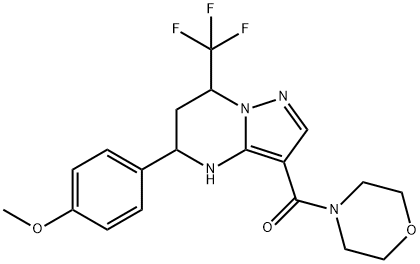 5-(4-methoxyphenyl)-3-(4-morpholinylcarbonyl)-7-(trifluoromethyl)-4,5,6,7-tetrahydropyrazolo[1,5-a]pyrimidine 化学構造式