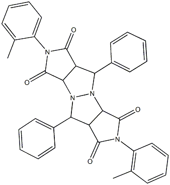 2,7-bis(2-methylphenyl)-5,10-diphenyltetrahydropyrrolo[3,4-c]pyrrolo[3',4':4,5]pyrazolo[1,2-a]pyrazole-1,3,6,8(2H,3aH,5H,7H)-tetrone 结构式