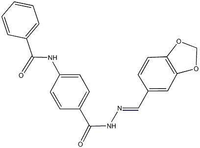 N-(4-{[2-(1,3-benzodioxol-5-ylmethylene)hydrazino]carbonyl}phenyl)benzamide Struktur