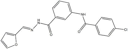 4-chloro-N-(3-{[2-(2-furylmethylene)hydrazino]carbonyl}phenyl)benzamide Structure