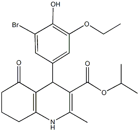 isopropyl 4-(3-bromo-5-ethoxy-4-hydroxyphenyl)-2-methyl-5-oxo-1,4,5,6,7,8-hexahydro-3-quinolinecarboxylate Structure