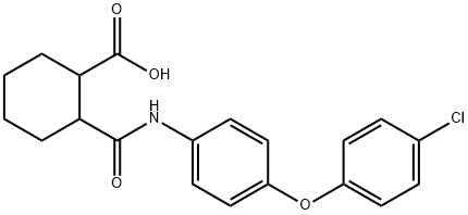 2-{[4-(4-chlorophenoxy)anilino]carbonyl}cyclohexanecarboxylic acid Struktur
