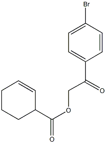 2-(4-bromophenyl)-2-oxoethyl 2-cyclohexene-1-carboxylate 化学構造式
