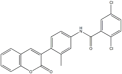 2,5-dichloro-N-[3-methyl-4-(2-oxo-2H-chromen-3-yl)phenyl]benzamide Structure