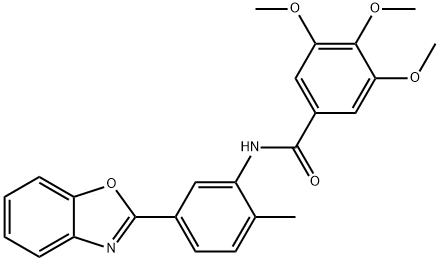 N-[5-(1,3-benzoxazol-2-yl)-2-methylphenyl]-3,4,5-trimethoxybenzamide Struktur