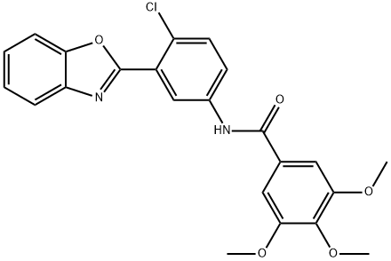 N-[3-(1,3-benzoxazol-2-yl)-4-chlorophenyl]-3,4,5-trimethoxybenzamide Struktur