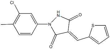 1-(3-chloro-4-methylphenyl)-4-(2-thienylmethylene)-3,5-pyrazolidinedione 结构式