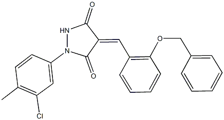 4-[2-(benzyloxy)benzylidene]-1-(3-chloro-4-methylphenyl)-3,5-pyrazolidinedione Structure