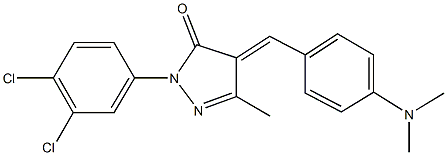 2-(3,4-dichlorophenyl)-4-[4-(dimethylamino)benzylidene]-5-methyl-2,4-dihydro-3H-pyrazol-3-one Struktur