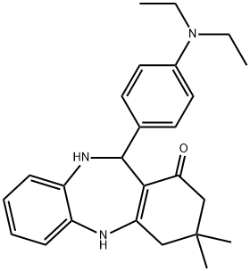 11-[4-(diethylamino)phenyl]-3,3-dimethyl-2,3,4,5,10,11-hexahydro-1H-dibenzo[b,e][1,4]diazepin-1-one,329206-30-6,结构式
