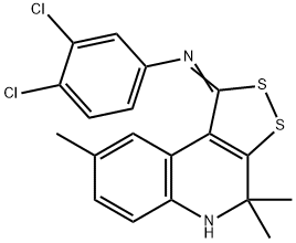 N-(3,4-dichlorophenyl)-N-(4,4,8-trimethyl-4,5-dihydro-1H-[1,2]dithiolo[3,4-c]quinolin-1-ylidene)amine,329207-03-6,结构式