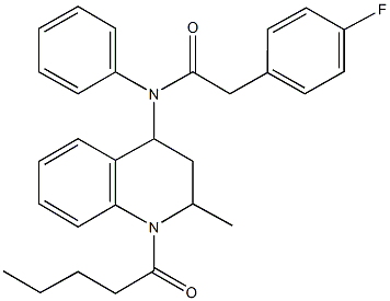 2-(4-fluorophenyl)-N-(2-methyl-1-pentanoyl-1,2,3,4-tetrahydroquinolin-4-yl)-N-phenylacetamide|