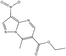 ethyl 3-nitro-7-methylpyrazolo[1,5-a]pyrimidine-6-carboxylate 化学構造式