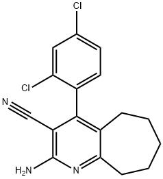 2-amino-4-(2,4-dichlorophenyl)-6,7,8,9-tetrahydro-5H-cyclohepta[b]pyridine-3-carbonitrile 结构式