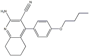 2-amino-4-(4-butoxyphenyl)-5,6,7,8-tetrahydro-3-quinolinecarbonitrile Struktur