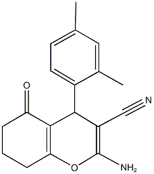 2-amino-4-(2,4-dimethylphenyl)-5-oxo-5,6,7,8-tetrahydro-4H-chromene-3-carbonitrile Structure